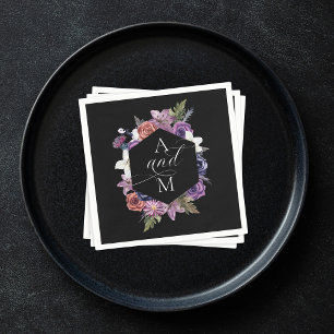 Bis dass der Tod uns scheidet Lila & Schwarze Hoch Serviette