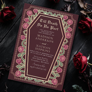 Bis dass der Tod uns scheidet Rose Red Gothic Hoch Einladung