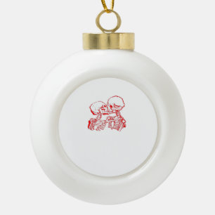 Bis dass der Tod uns scheidet (Rot Transparent) Keramik Kugel-Ornament