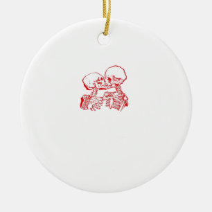 Bis dass der Tod uns scheidet (Rot Transparent) Keramik Ornament