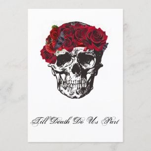 Bis dass der Tod uns scheidet rote Rose Einladung