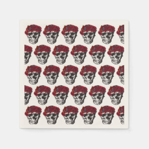 Bis dass der Tod uns scheidet Roter Rosen Hochzeit Serviette