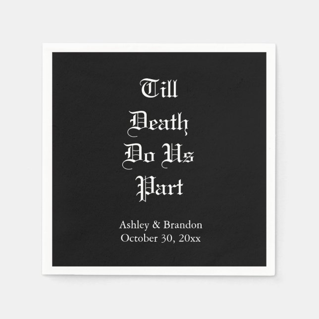 Bis dass der Tod uns scheidet Serviette (Vorderseite)
