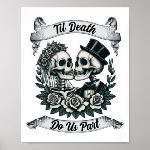 Bis dass der Tod uns scheidet Skelett Braut und Br Poster