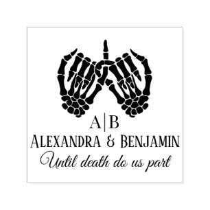 Bis dass der Tod uns scheidet Skelett Hände Pinky Permastempel