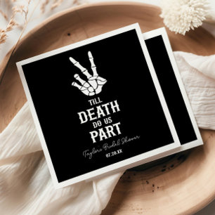 Bis dass der Tod uns scheidet Skelett-Junggesellin Serviette