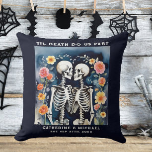 Bis dass der Tod uns scheidet Skelette Gothic Hoch Kissen