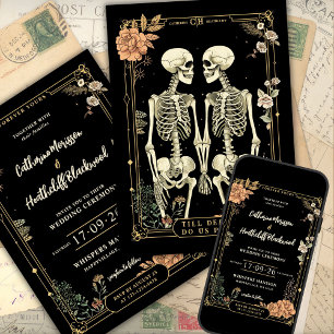 Bis dass der Tod uns scheidet Tarot Hochzeitsein Einladung