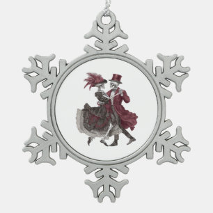 Bis dass der Tod uns scheidet – viktorianisches Sk Schneeflocken Zinn-Ornament