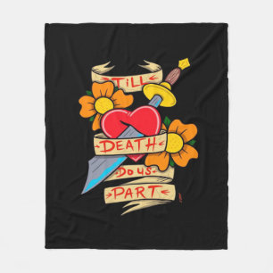 Bis dass der Tod uns scheidet Vintage-Tattoo Klass Fleecedecke