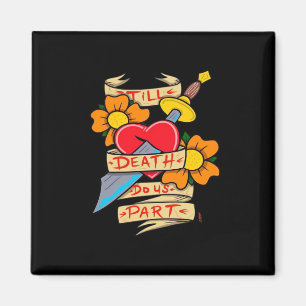 Bis dass der Tod uns scheidet Vintage-Tattoo-Klass Magnet