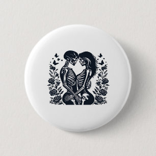 Bis dass der Tod uns – Skelett-Paar Gothic Design Button