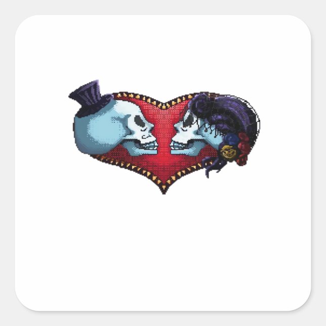 Bis der Tod macht uns Teil. Klassisch Quadratischer Aufkleber (Vorderseite)