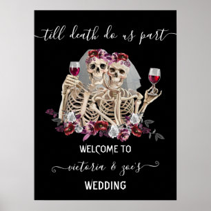Bis der Tod, Teil Goth Skeleton Brides Willkommen Poster