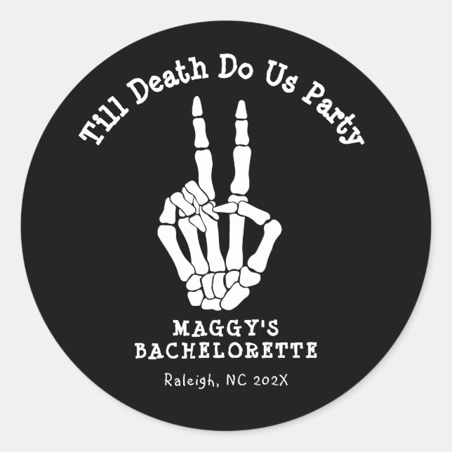 Bis der Tod uns Party Junggeselinnen-Abschied Runder Aufkleber (Vorderseite)