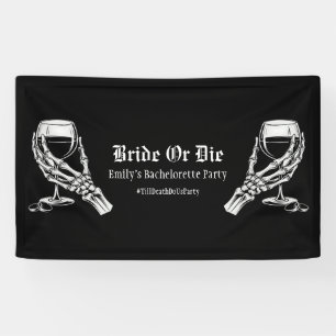Bis der Tod uns Party macht Schwarze gothische Hen Banner