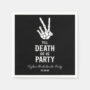 Bis der Tod uns Party-Skelett-Junggesellinnen-Part Serviette