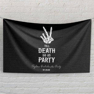 Bis der Tod uns Party-Skelett-Junggesellinnenabsch Banner