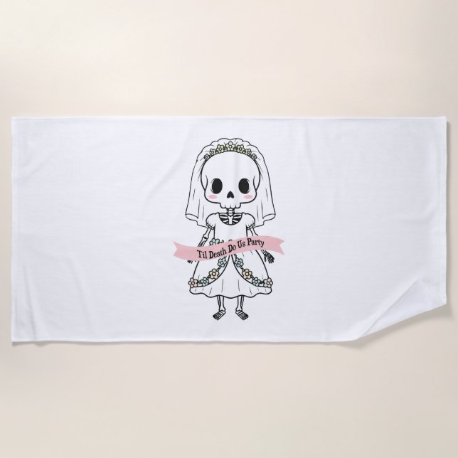 Bis der Tod uns scheidet Halloween Strandtuch (Vorderseite)