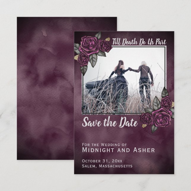 Bis der Tod uns Teil der gotischen Rose Save the D Date (Vorne/Hinten)