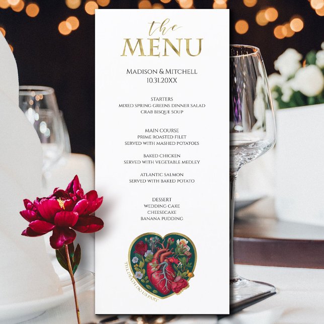 Bis der Tod uns Teil des Herzens Halloween Gold Menükarte (Von Creator hochgeladen)