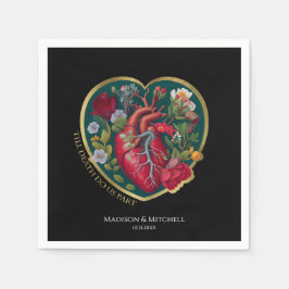 Bis der Tod uns Teil des Herzens Halloween Gold Serviette