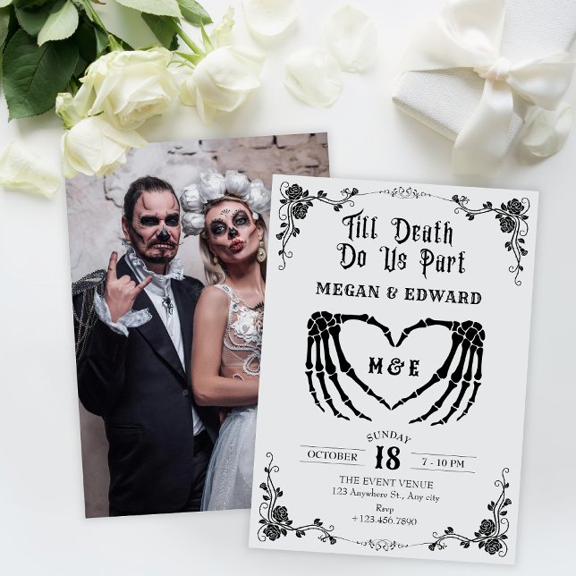 Bis der Tod uns Teil erhalten Schädel Hochzeit Einladung (Von Creator hochgeladen)