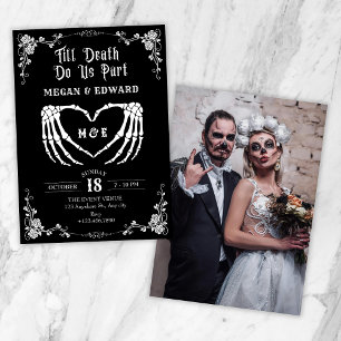 Bis der Tod uns Teil erhalten Schädel Hochzeit Einladung