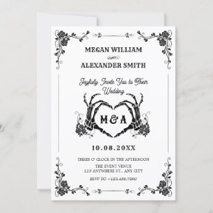 Bis der Tod uns Teil gotische Hochzeit Einladung