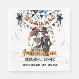 Bis der Tod uns Teil Halloween Hochzeit Willkommen Serviette