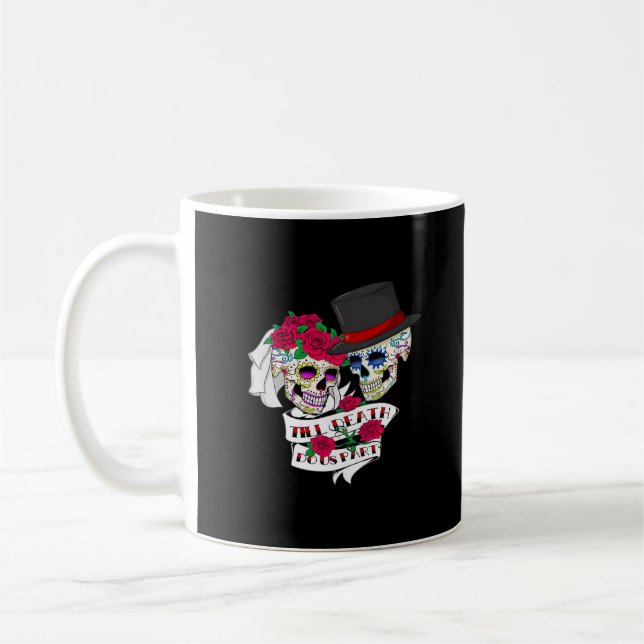 Bis der Tod uns Teil Schädel Kaffeetasse (Links)