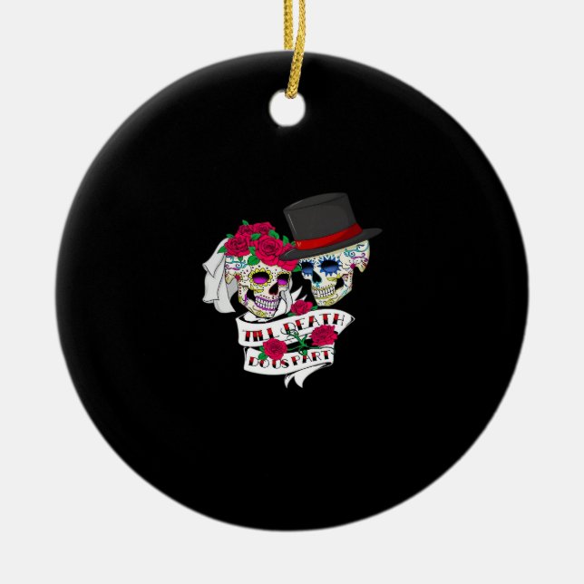 Bis der Tod uns Teil Schädel Keramik Ornament (Vorne)