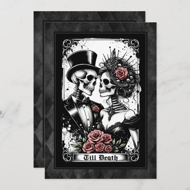 Bis der Tod uns Teil Tarot Hochzeit Einladung (Vorne/Hinten)