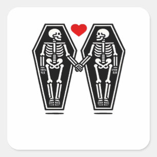Bis der Tod uns zusammen tut - weiß kein Klassiker Quadratischer Aufkleber