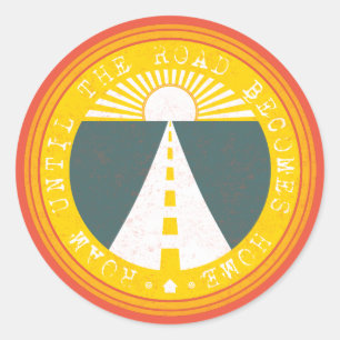 bis die Straße Zuhause Classic Round sti wird Runder Aufkleber