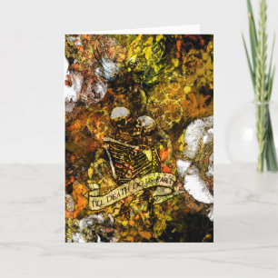 Bis die Todeskarte in Gold mit dem Gedicht-Auszug Karte