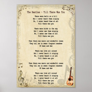 Bis es Sie Lied-lyrischer Wand-Kunst-Druck gab Poster