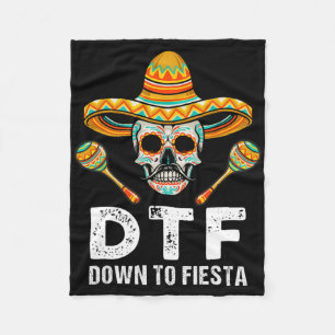 Bis Fiesta Funny Mexiko Party Skull Funny Cin Fleecedecke