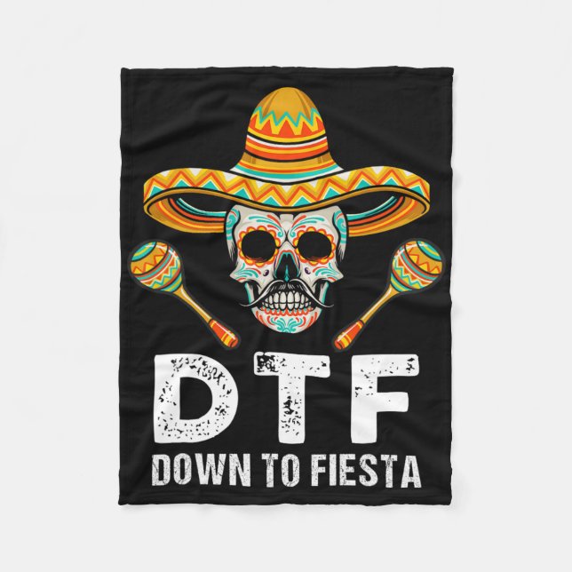 Bis Fiesta Funny Mexiko Party Skull Funny Cin Fleecedecke (Vorderseite)