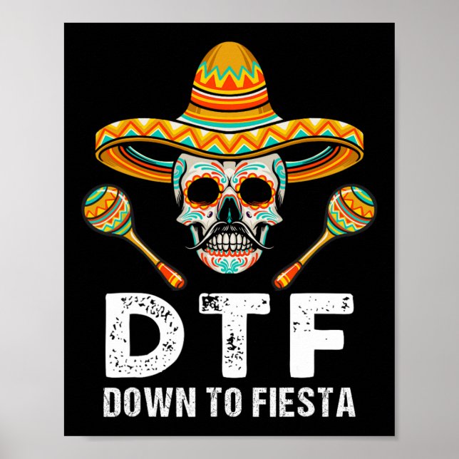 Bis Fiesta Funny Mexiko Party Skull Funny Cin Poster (Vorne)