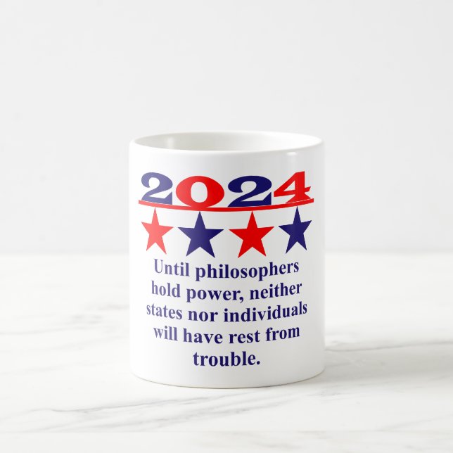 Bis Philosophen Power halten - politisches Zitat Kaffeetasse (Mittel)
