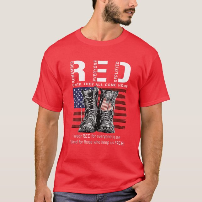 Bis sie kommen Zuhause meinem Soldaten Red Friday  T-Shirt (Vorderseite)