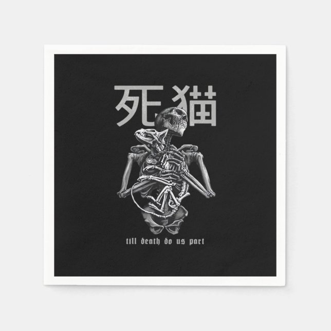 Bis Tod macht uns Teil - Retro Romance Parody Serviette (Vorderseite)