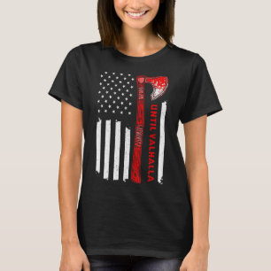 Bis Valhalla American Flag U2013 Wikings Ax Nor T-Shirt