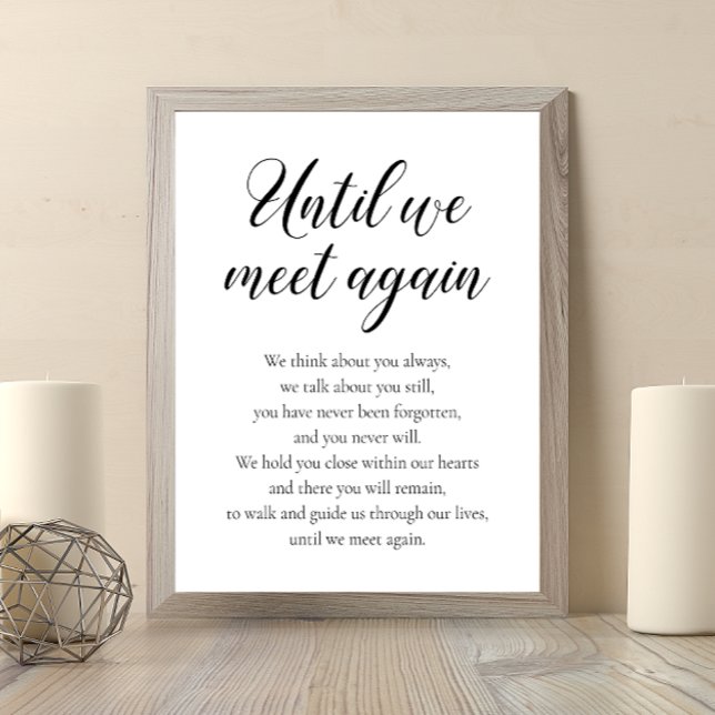Bis wir uns wieder treffen Gedenkgedicht Hochzeit Poster (Von Creator hochgeladen)