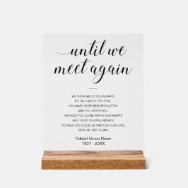 Bis wir wieder Beerdigung Gedicht mit Namen treffe Acrylschild
