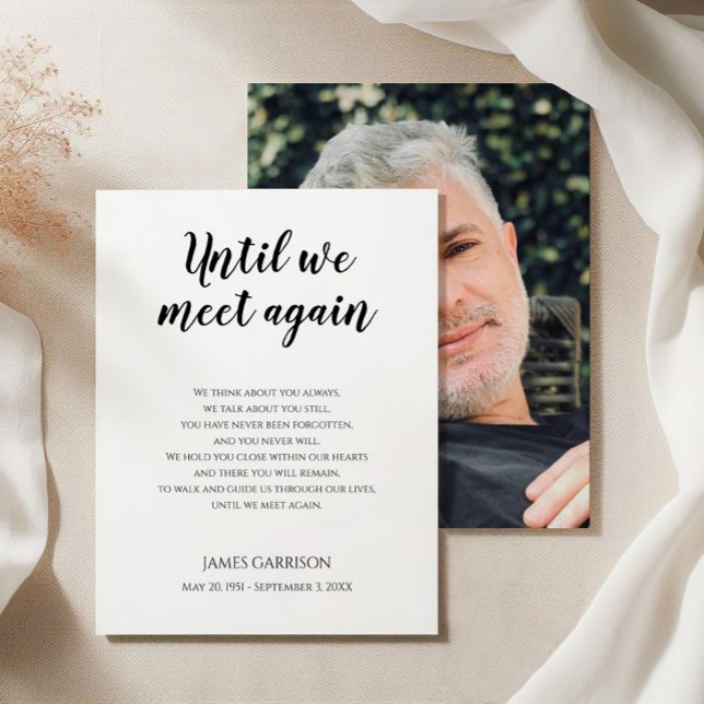 Bis wir wieder Gedenkgedicht mit Foto treffen (Von Creator hochgeladen)