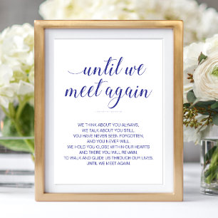 Bis wir wieder Hochzeit Blue Memorial Navy treffen Poster