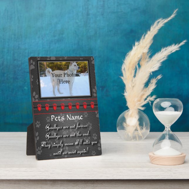 Bis wir wieder Memorial für Katze oder Hund treffe Fotoplatte (Seite)