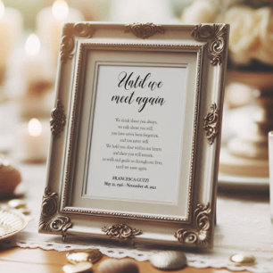 Bis wir wieder Memorial Gedicht Personalisiert tre Poster